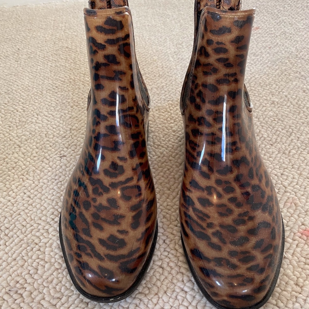 Leopard Rain Chelsea Boots